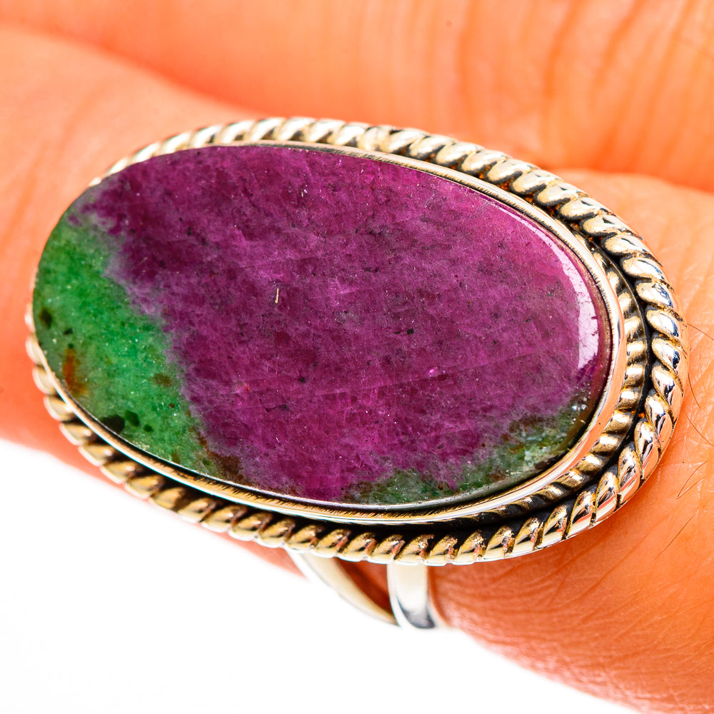 Ruby Zoisite Rings handcrafted by Anasilvercos - RING111807