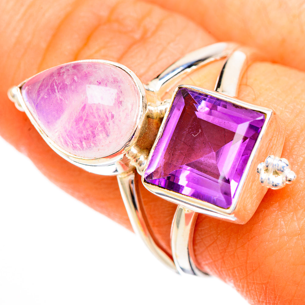 Pink Moonstone Rings handcrafted by Anasilvercos - RING111808