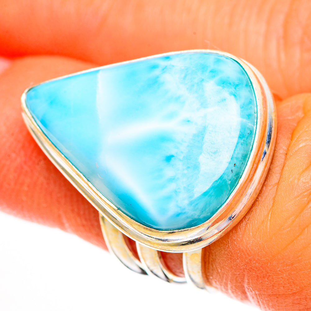 Larimar Rings handcrafted by Anasilvercos - RING111813