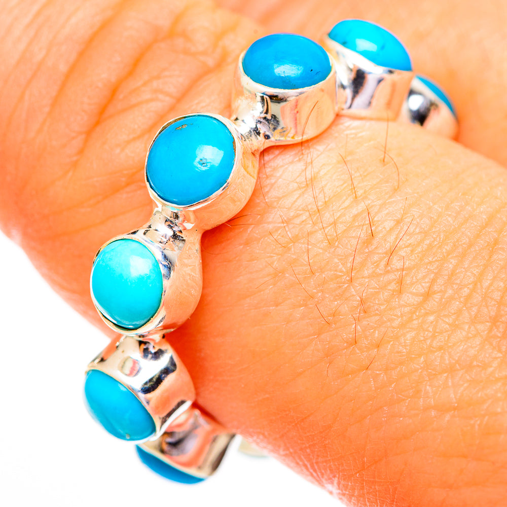 Sleeping Beauty Turquoise Rings handcrafted by Anasilvercos - RING111814