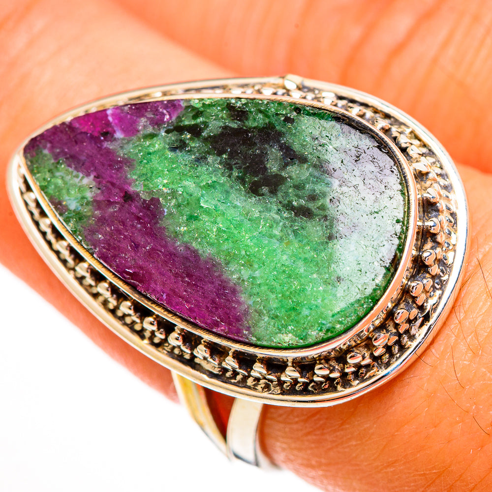Ruby Zoisite Rings handcrafted by Anasilvercos - RING111819