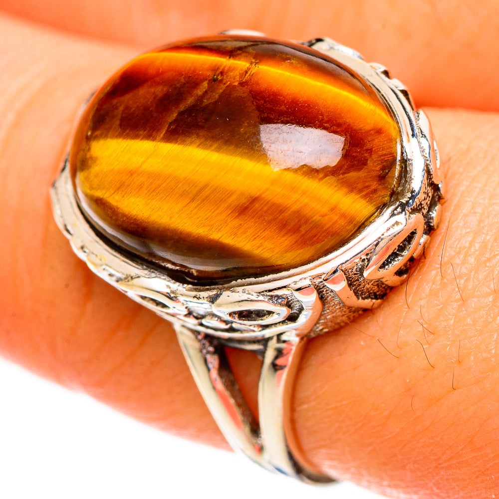 Tiger Eye Rings handcrafted by Anasilvercos - RING111821