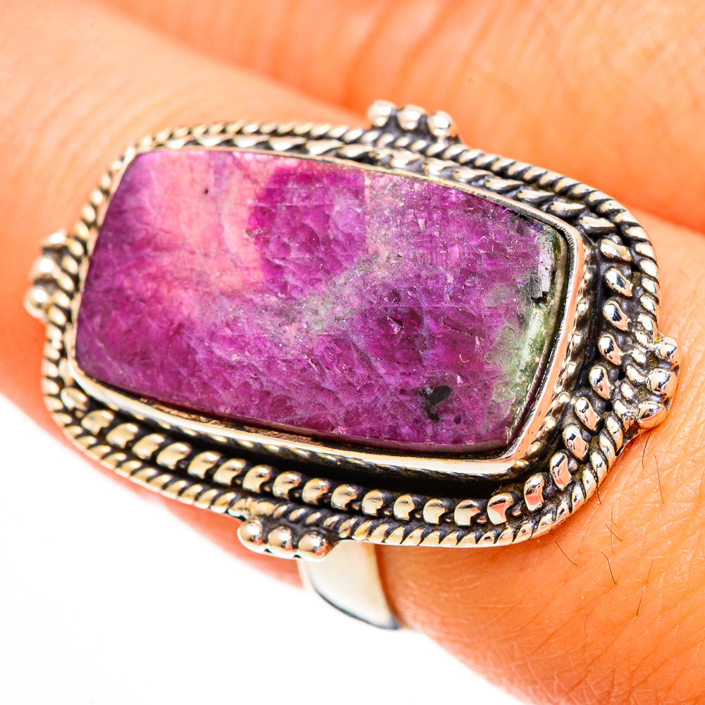 Ruby Zoisite Rings handcrafted by Anasilvercos - RING111824