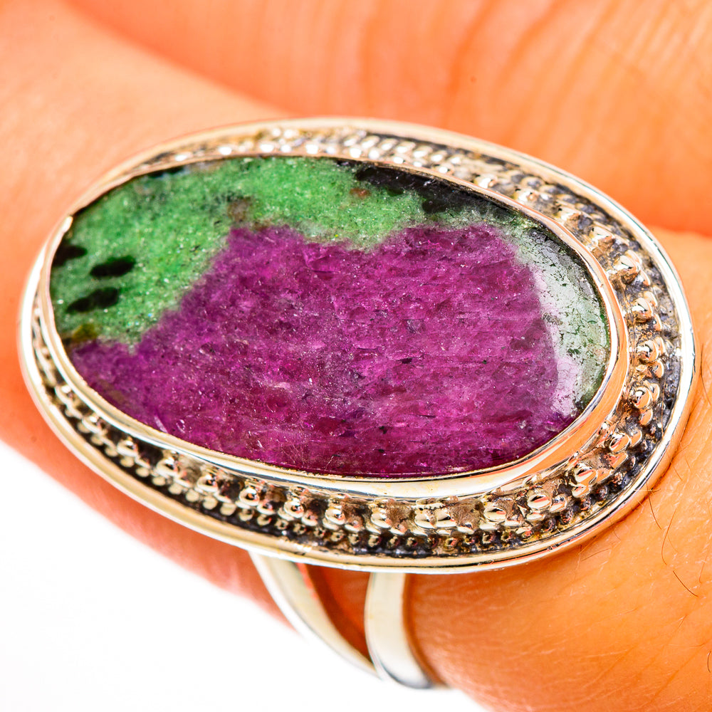 Ruby Zoisite Rings handcrafted by Anasilvercos - RING111837