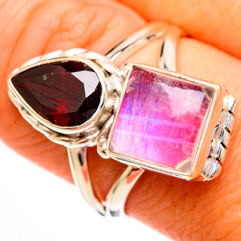 Pink Moonstone Rings handcrafted by Anasilvercos - RING111838
