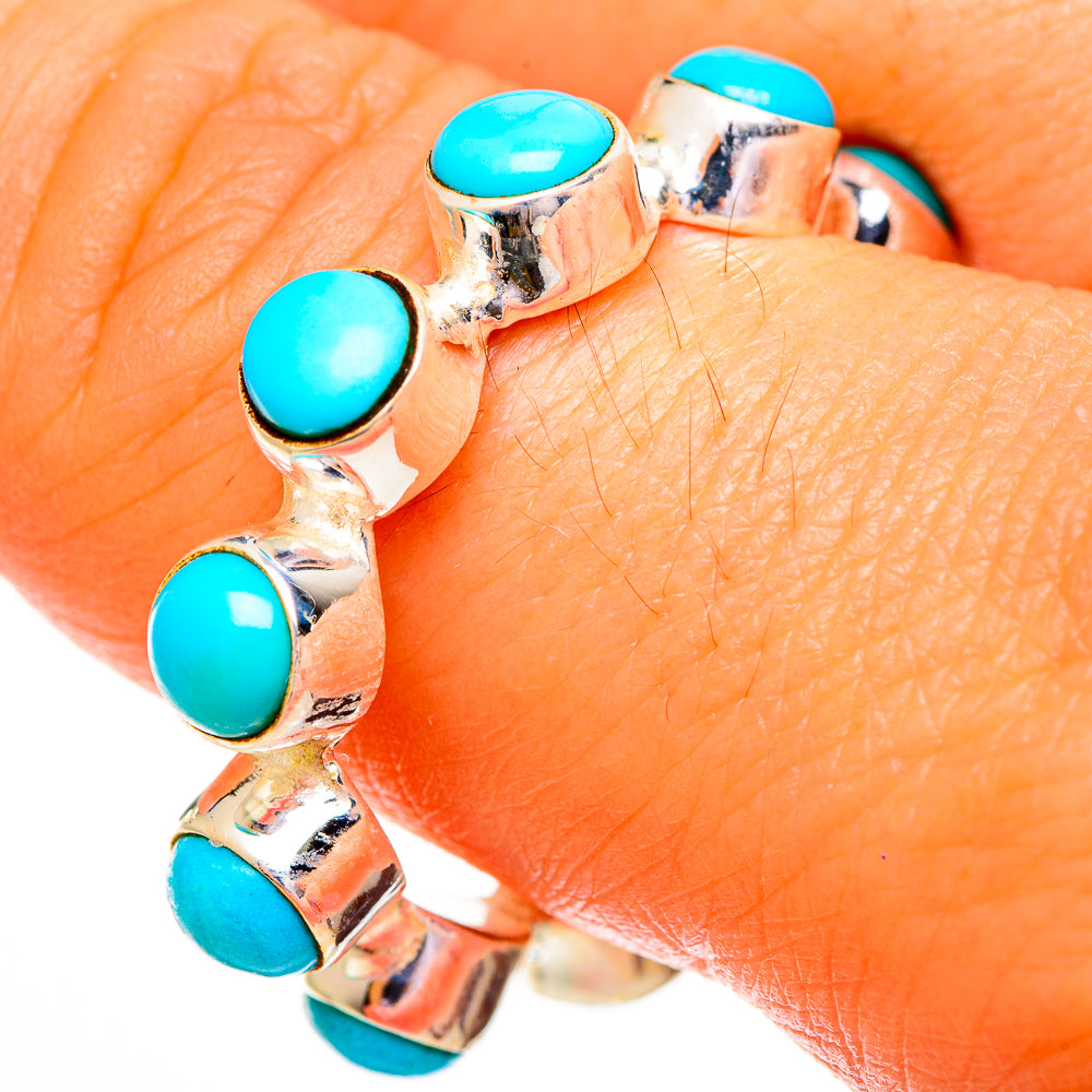 Sleeping Beauty Turquoise Rings handcrafted by Anasilvercos - RING111843