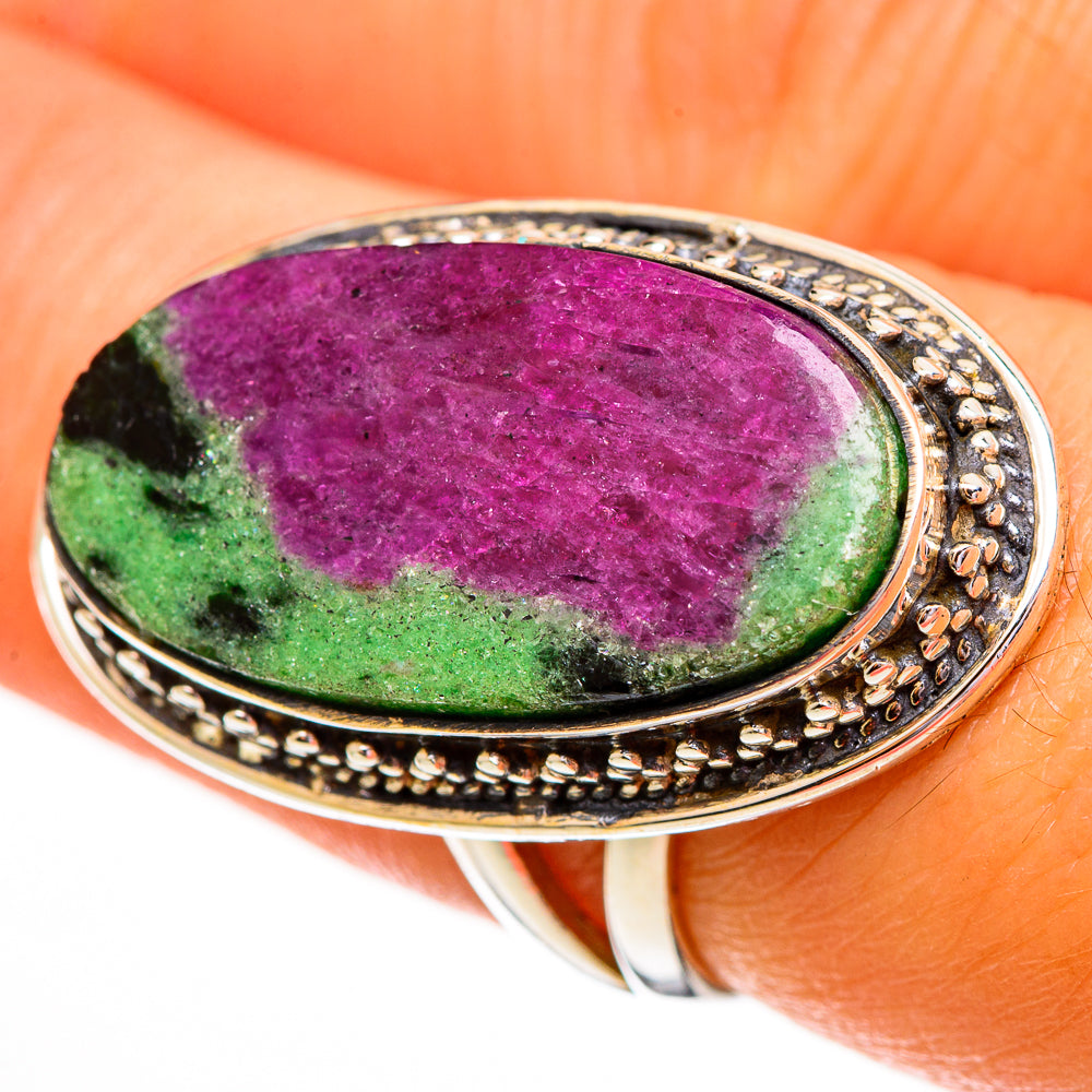 Ruby Zoisite Rings handcrafted by Anasilvercos - RING111866