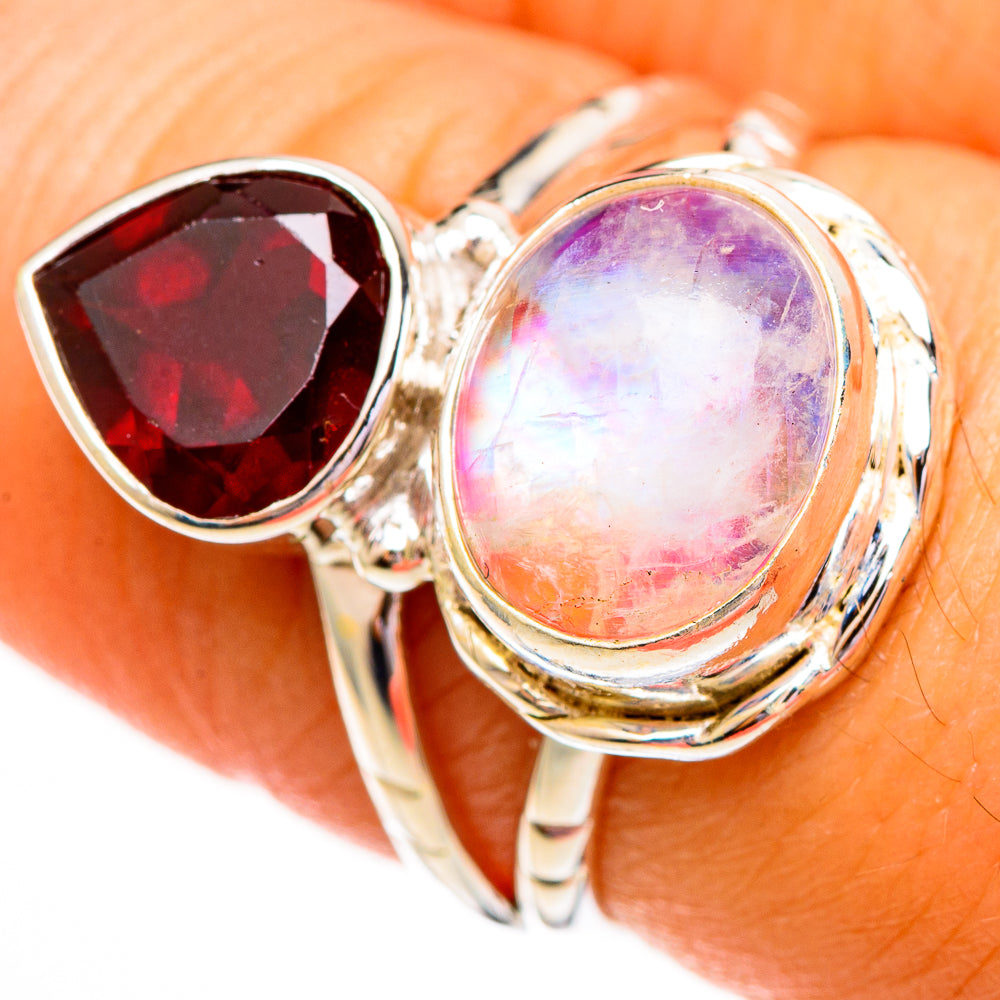 Pink Moonstone Rings handcrafted by Anasilvercos - RING111867
