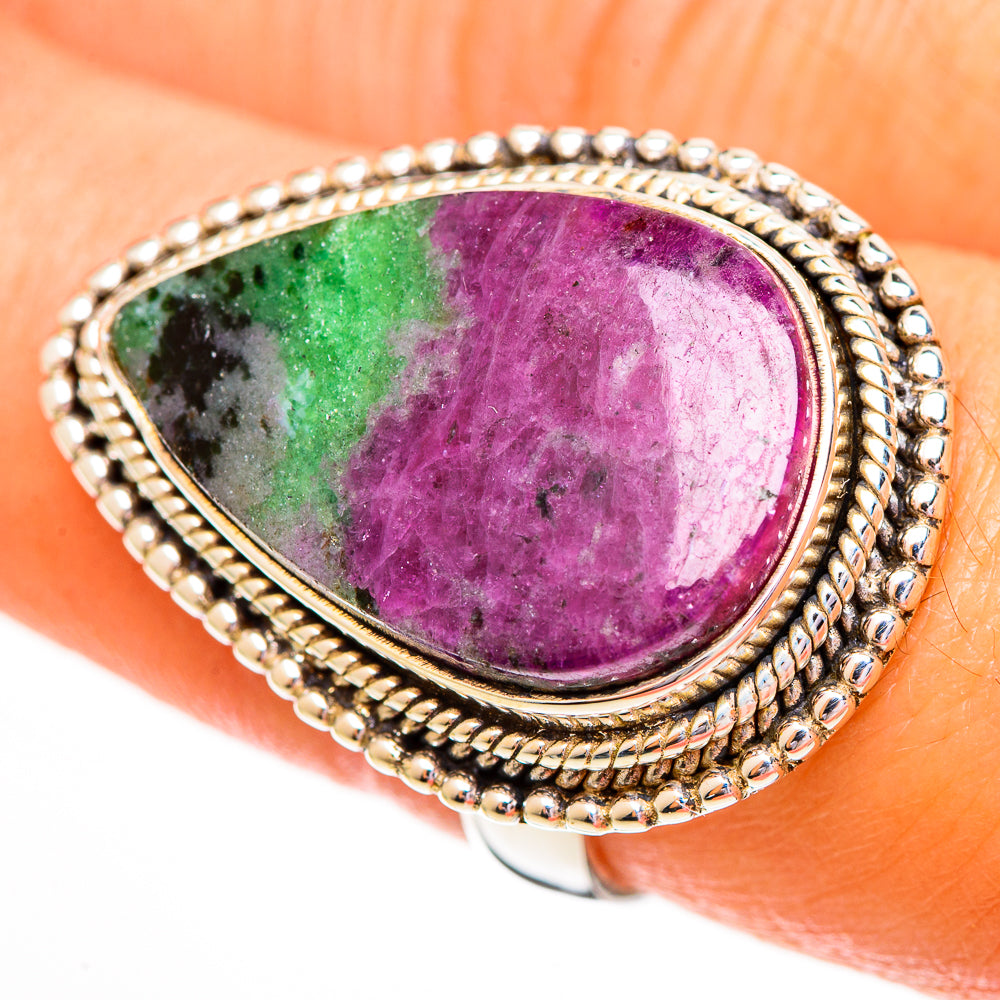 Ruby Zoisite Rings handcrafted by Anasilvercos - RING111868