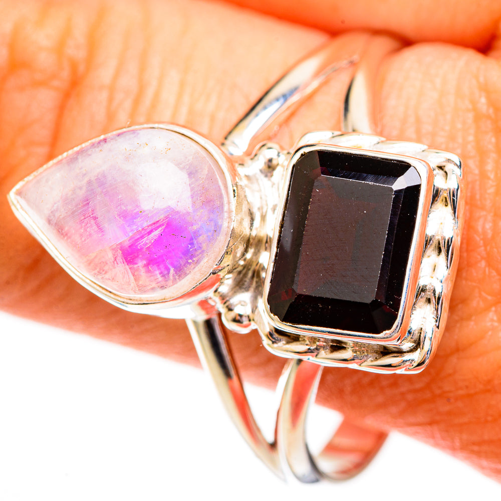 Pink Moonstone Rings handcrafted by Anasilvercos - RING111869