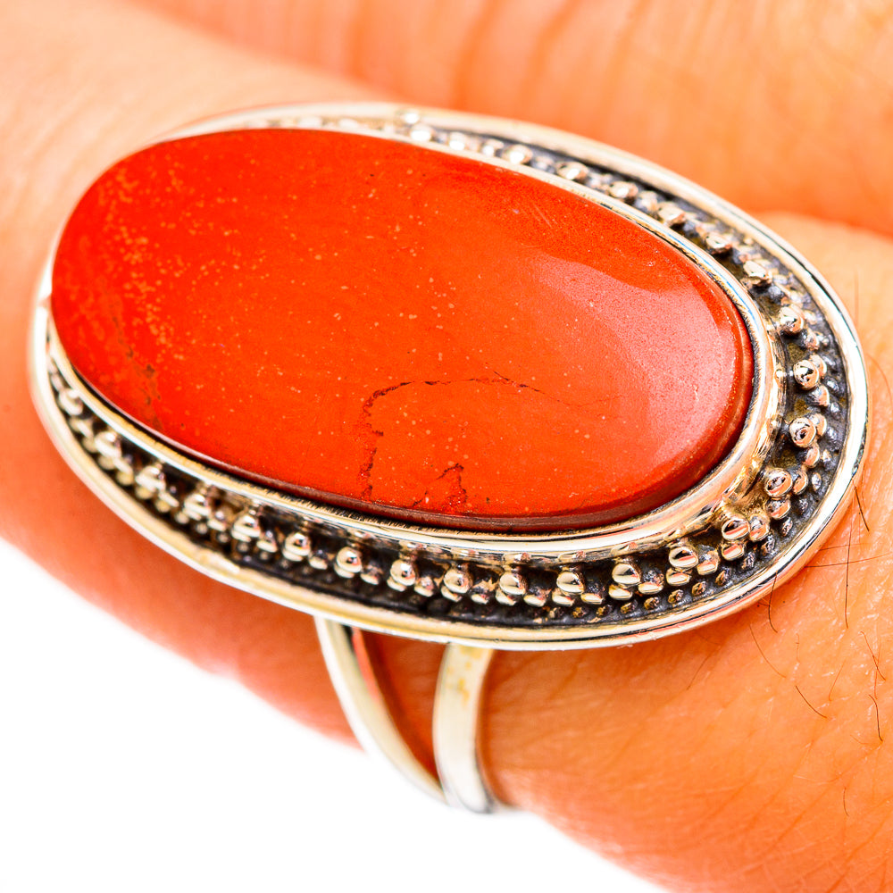 Mediterranean Red Coral Rings handcrafted by Anasilvercos - RING111881