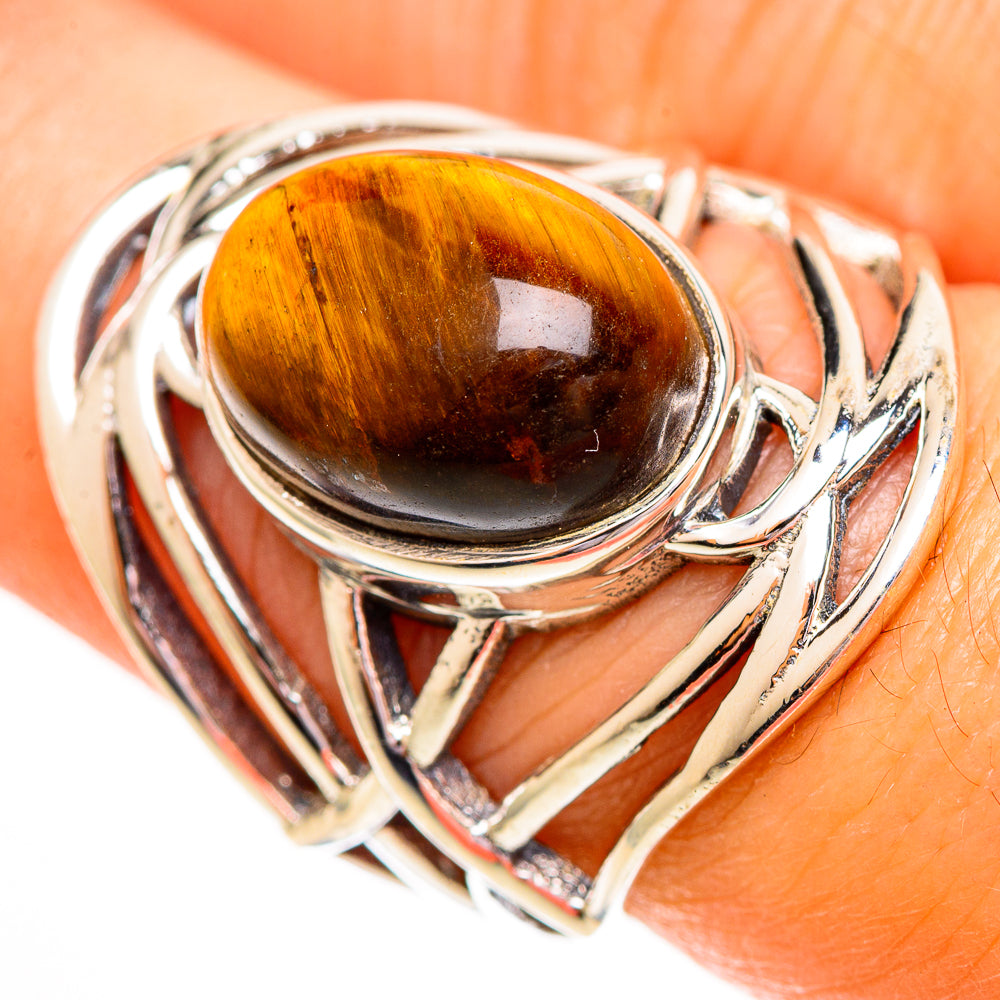 Tiger Eye Rings handcrafted by Anasilvercos - RING111882