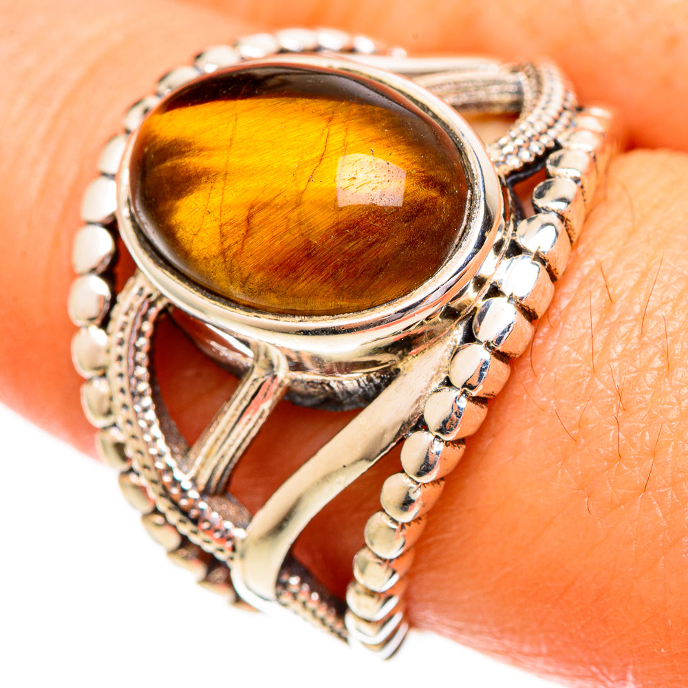 Tiger Eye Rings handcrafted by Anasilvercos - RING111883