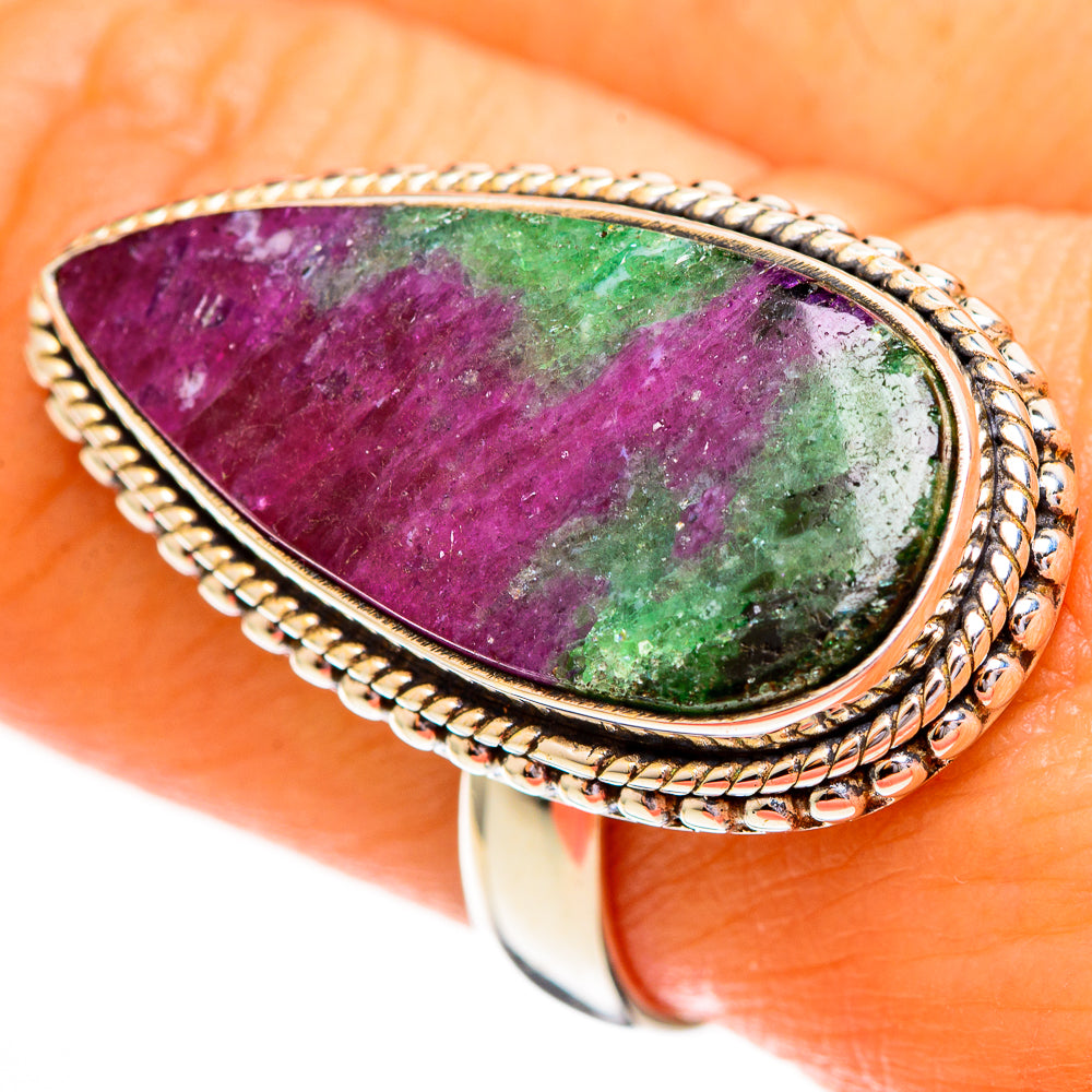 Ruby Zoisite Rings handcrafted by Anasilvercos - RING111897