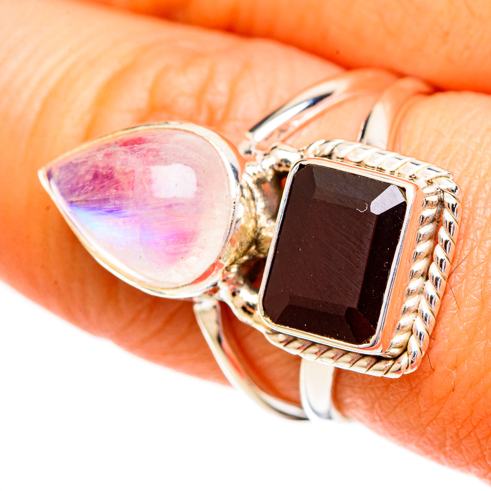 Pink Moonstone Rings handcrafted by Anasilvercos - RING111898
