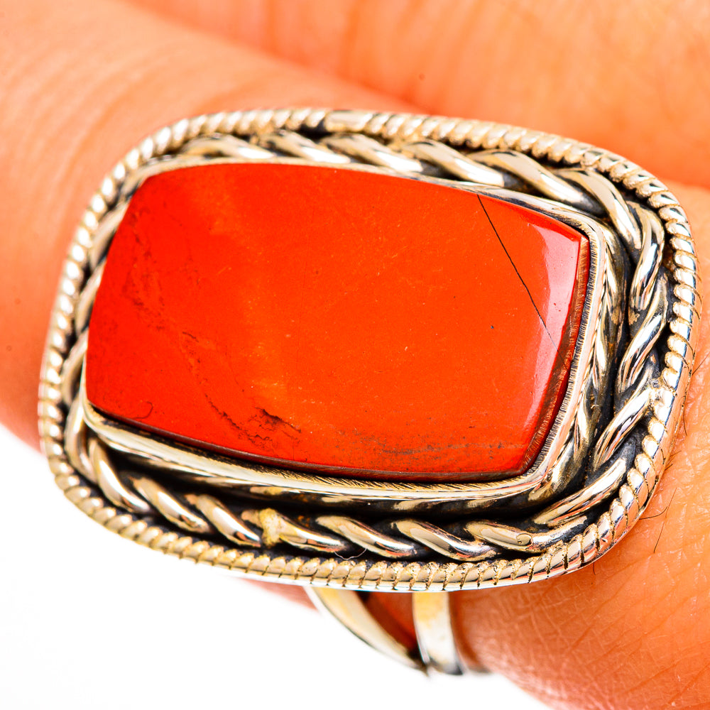Mediterranean Red Coral Rings handcrafted by Anasilvercos - RING111911