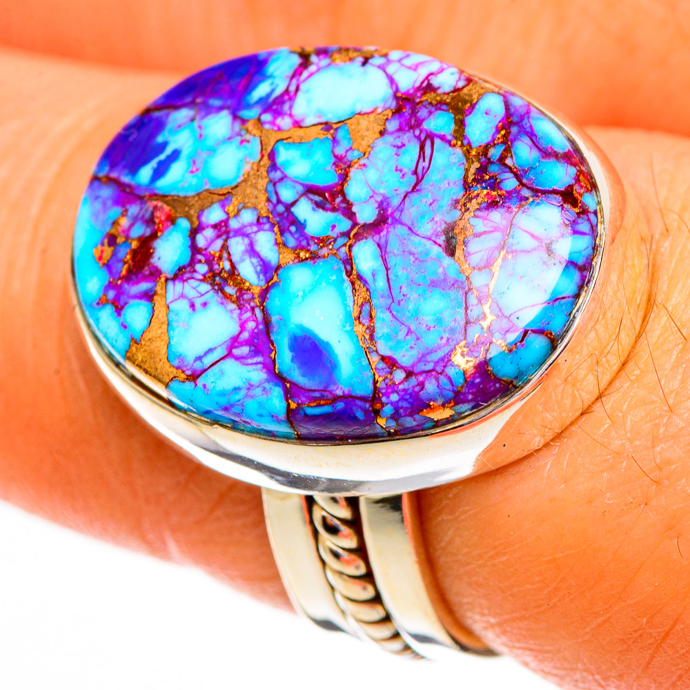 Purple Copper Turquoise Rings handcrafted by Anasilvercos - RING111919