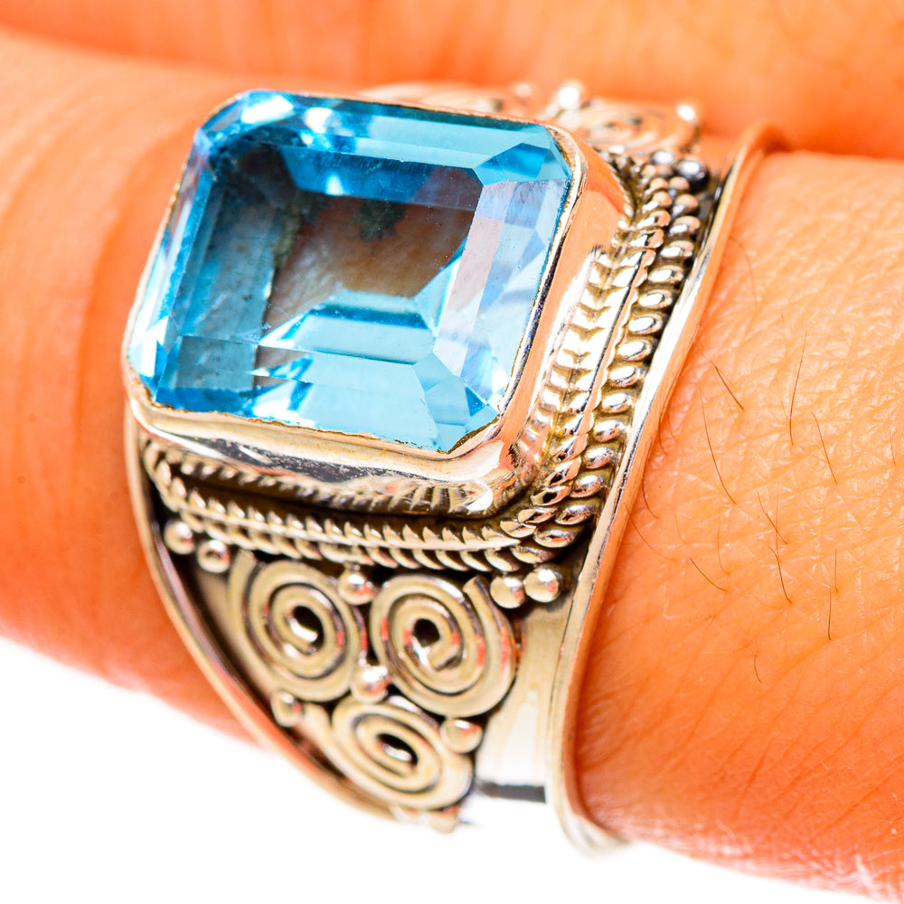 Blue Topaz Rings handcrafted by Anasilvercos - RING111937
