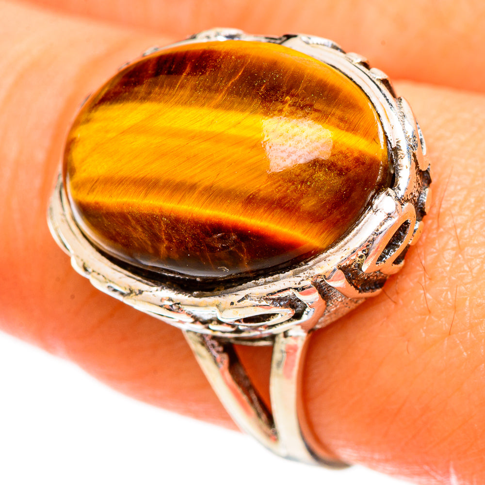 Tiger Eye Rings handcrafted by Anasilvercos - RING111943