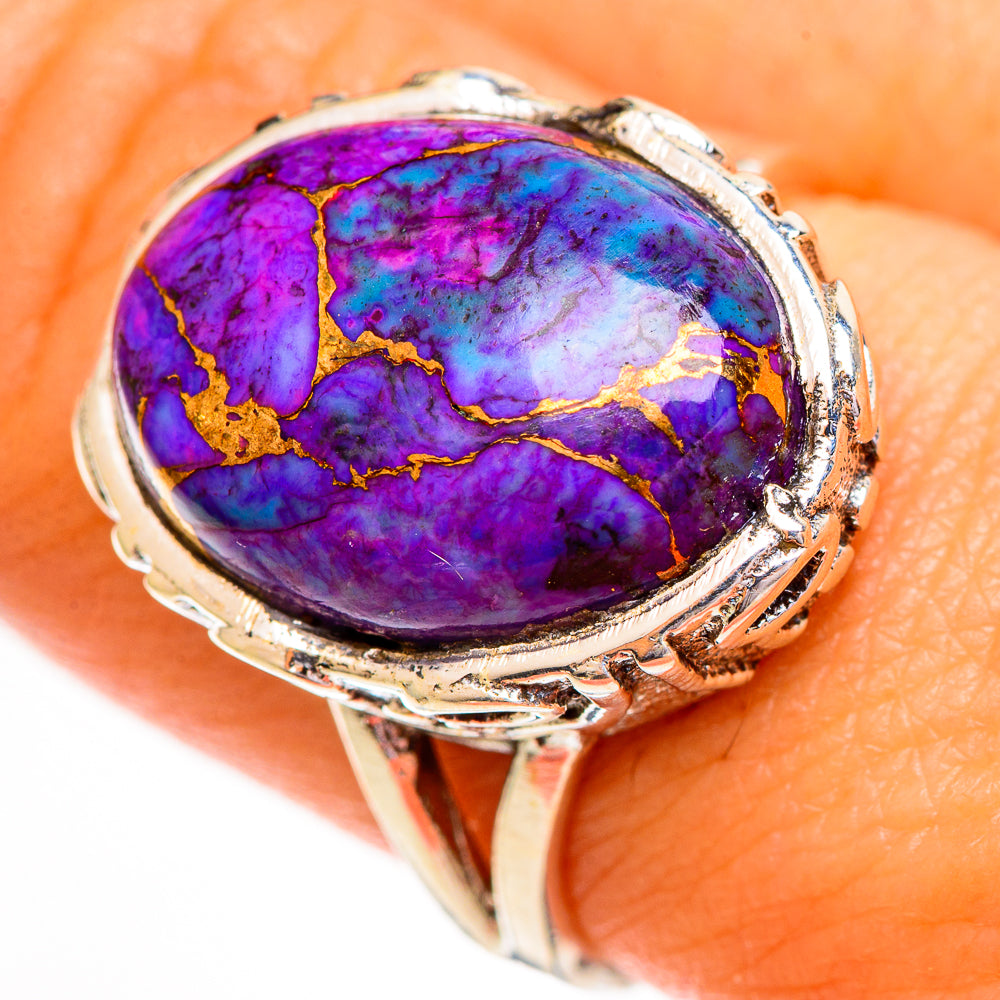 Purple Copper Composite Turquoise Rings handcrafted by Anasilvercos - RING111955