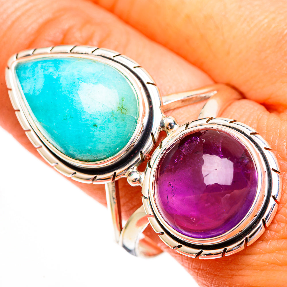 Peruvian Amazonite Rings handcrafted by Anasilvercos - RING111987
