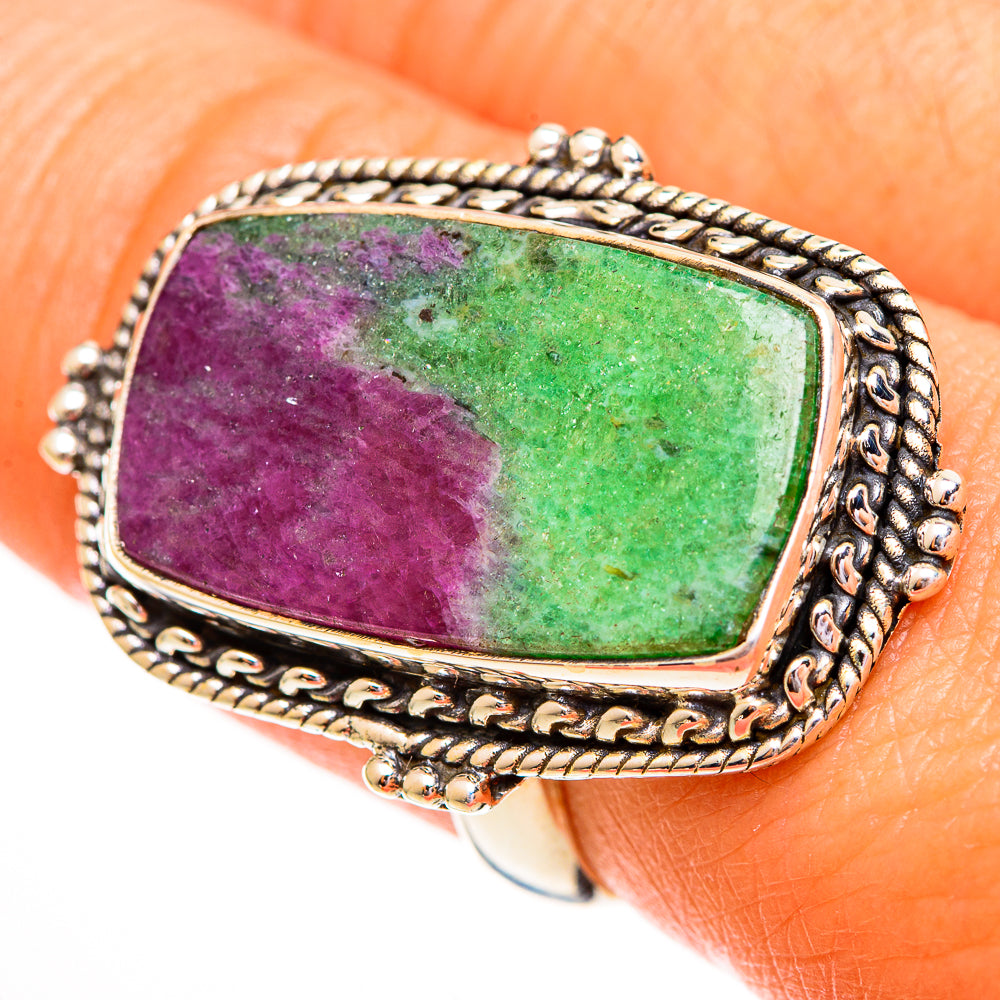 Ruby Zoisite Rings handcrafted by Anasilvercos - RING111988