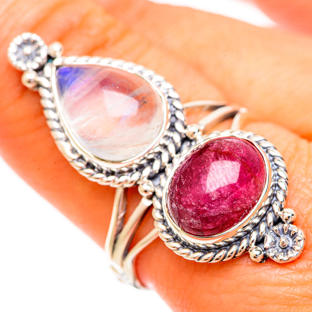 Pink Moonstone Rings handcrafted by Anasilvercos - RING112013