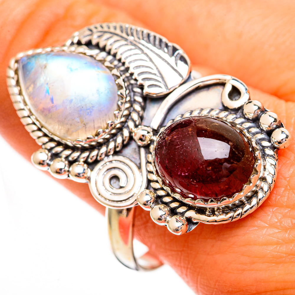 Pink Moonstone Rings handcrafted by Anasilvercos - RING112014