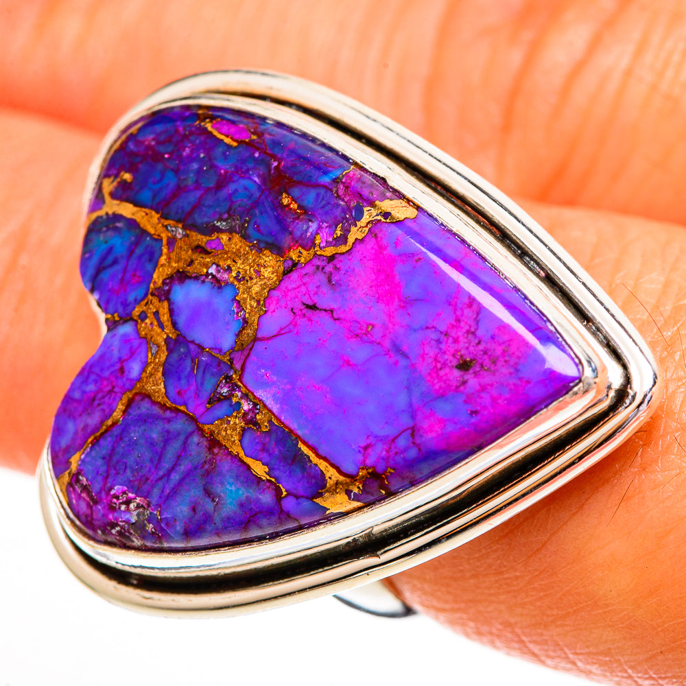 Purple Copper Composite Turquoise Rings handcrafted by Anasilvercos - RING112019