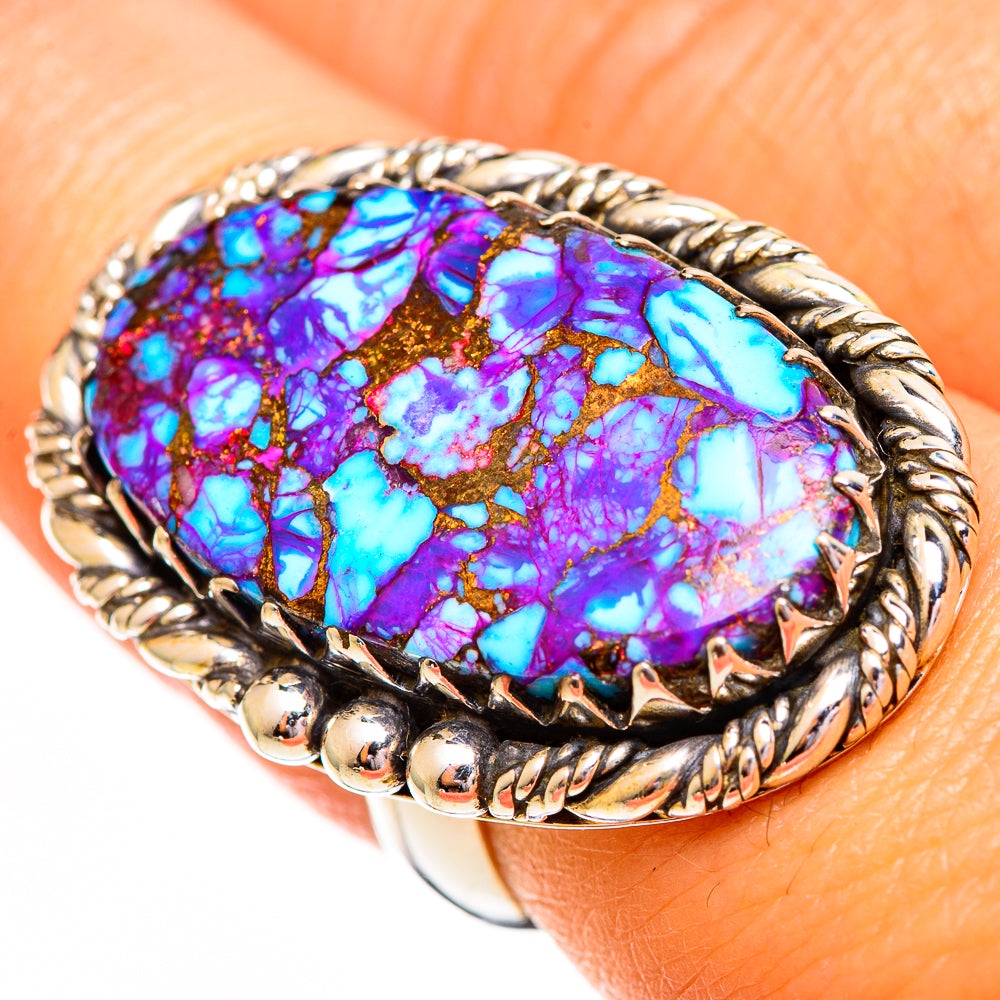 Purple Copper Composite Turquoise Rings handcrafted by Anasilvercos - RING112021