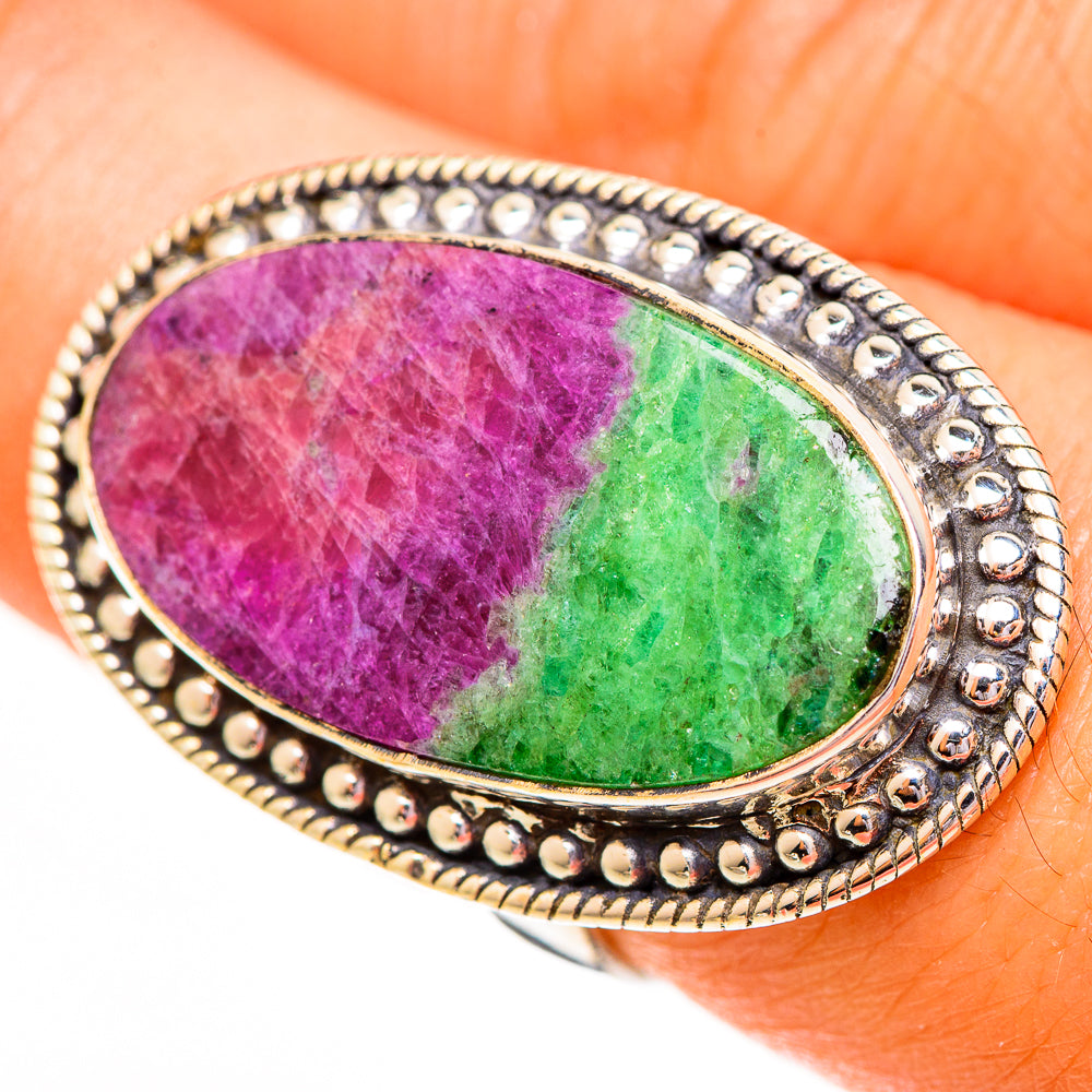 Ruby Zoisite Rings handcrafted by Anasilvercos - RING112030