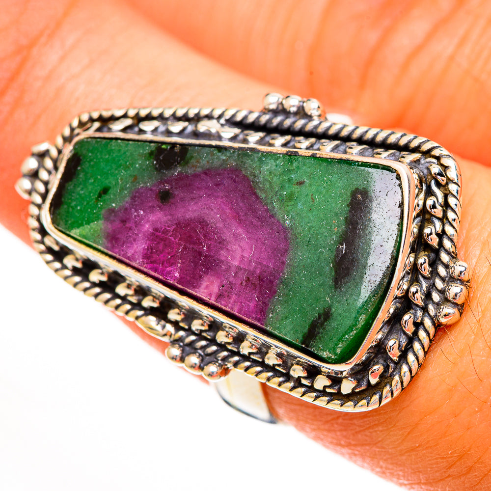 Ruby Zoisite Rings handcrafted by Anasilvercos - RING112032