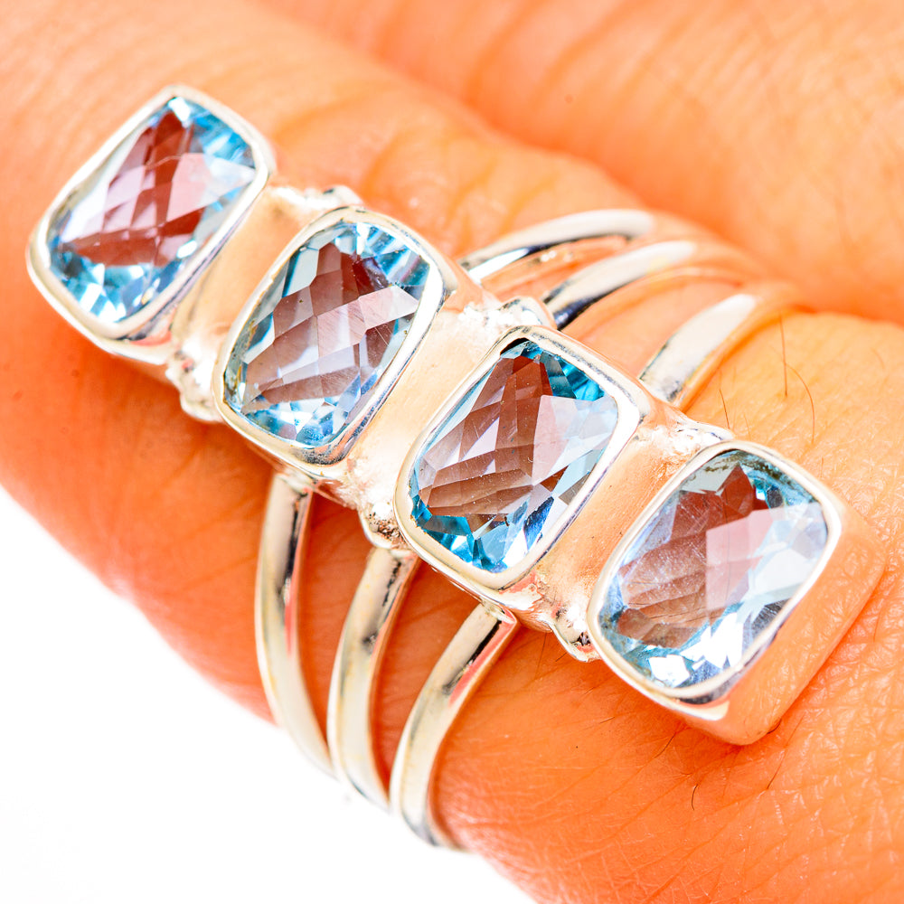 Blue Topaz Rings handcrafted by Anasilvercos - RING112037
