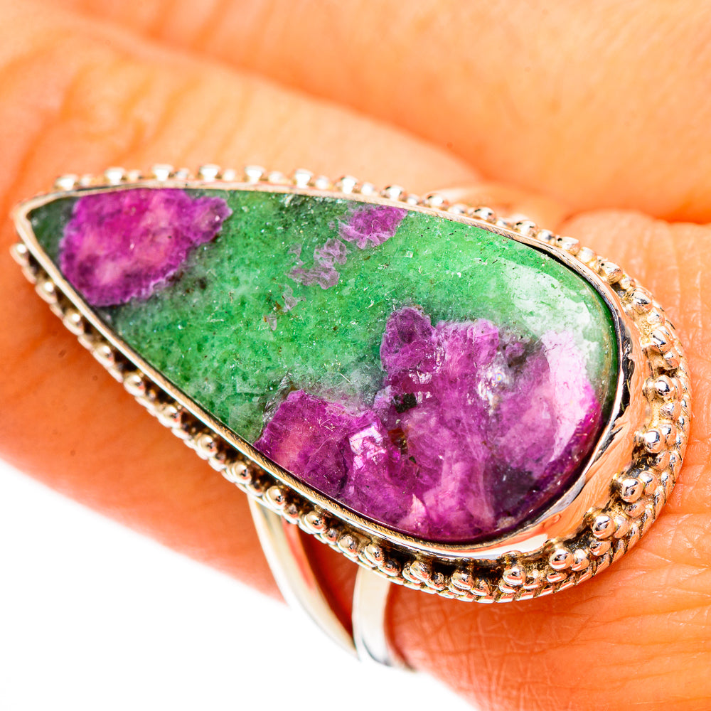 Ruby Zoisite Rings handcrafted by Anasilvercos - RING112043