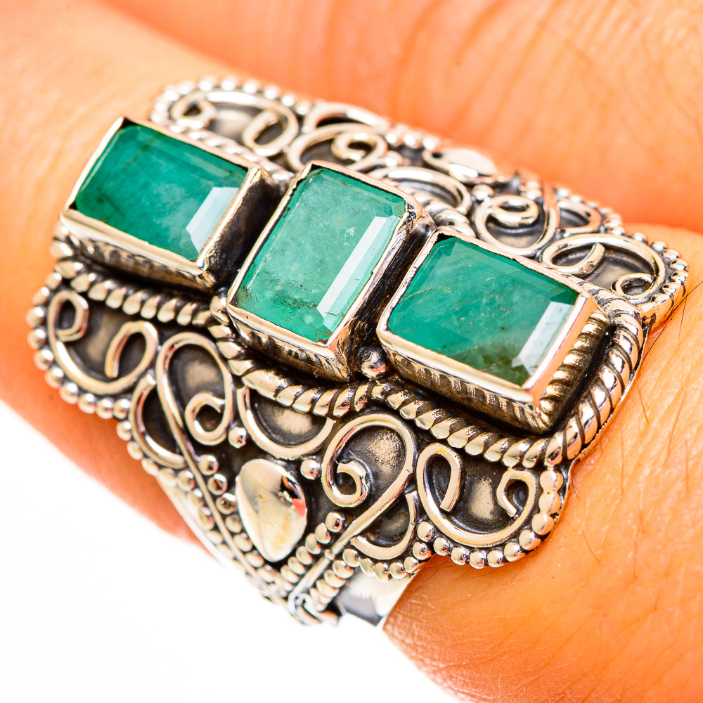Emerald Rings handcrafted by Anasilvercos - RING112045