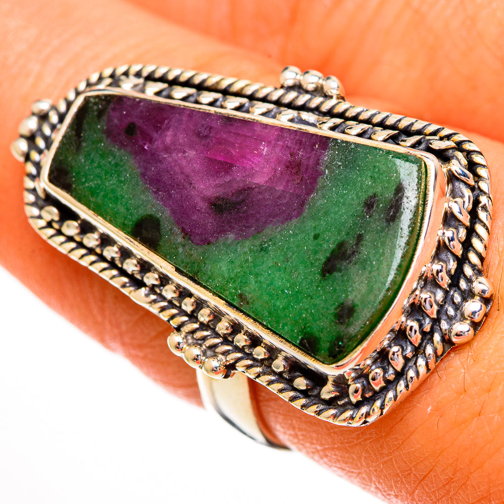 Ruby Zoisite Rings handcrafted by Anasilvercos - RING112048