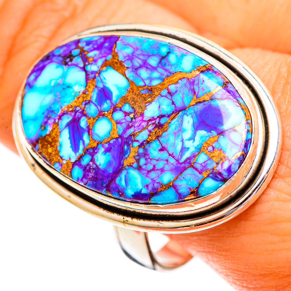 Purple Copper Composite Turquoise Rings handcrafted by Anasilvercos - RING112067