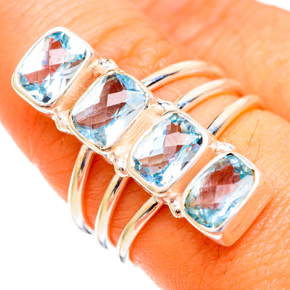 Blue Topaz Rings handcrafted by Anasilvercos - RING112083