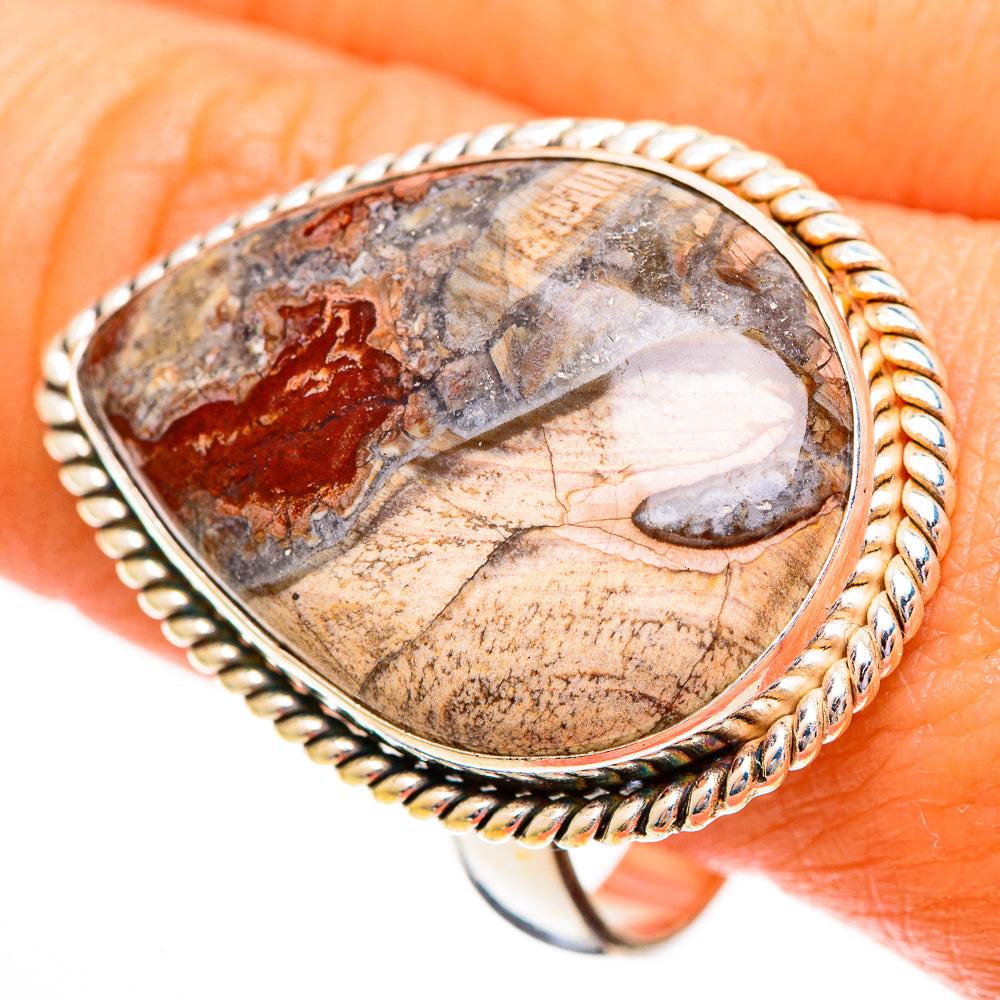 Mushroom Rhyolite Rings handcrafted by Anasilvercos - RING112090