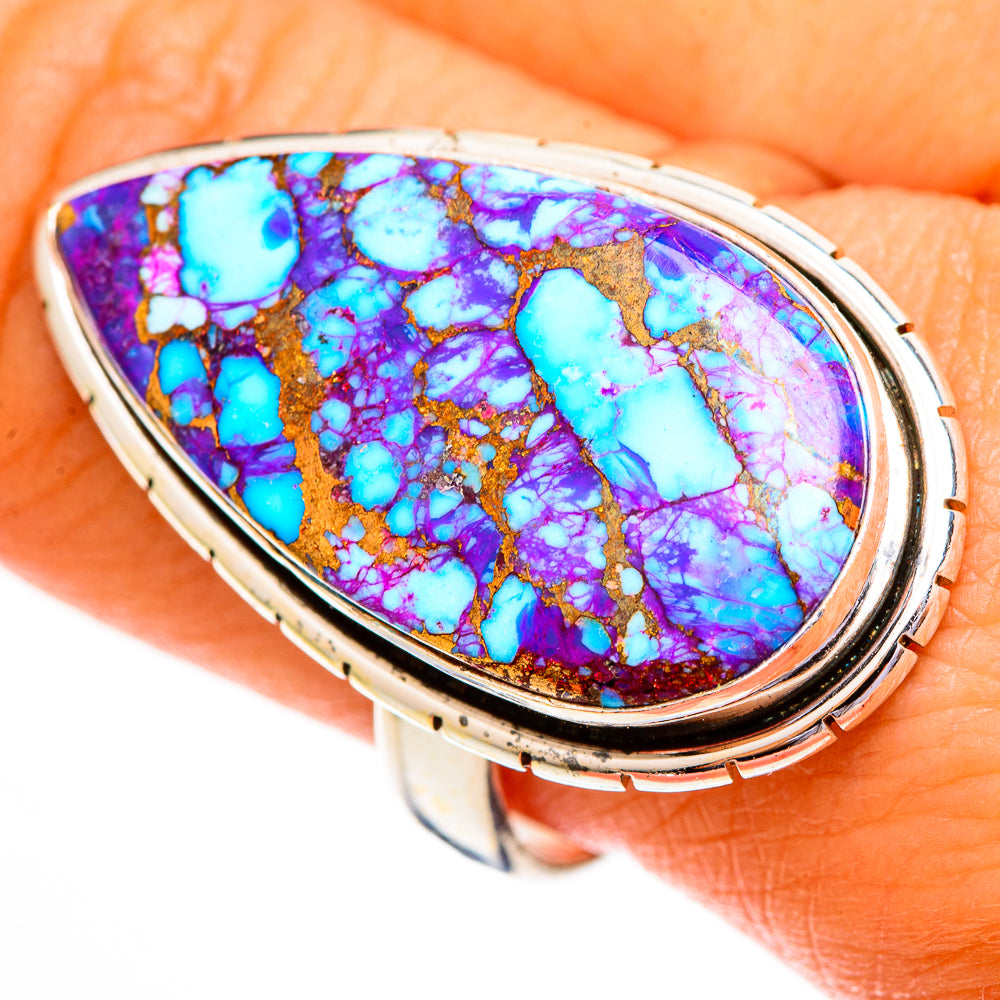 Purple Copper Composite Turquoise Rings handcrafted by Anasilvercos - RING112097