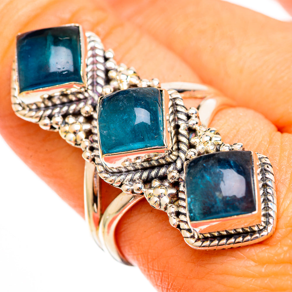 Blue Fluorite Rings handcrafted by Anasilvercos - RING112112