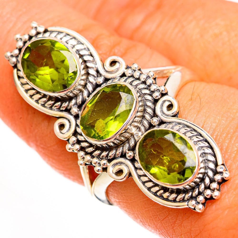 Peridot Rings handcrafted by Anasilvercos - RING112119