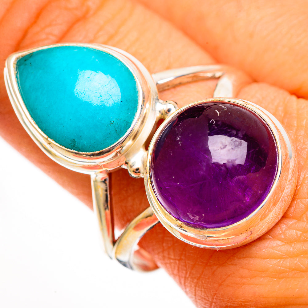 Peruvian Amazonite Rings handcrafted by Anasilvercos - RING112146