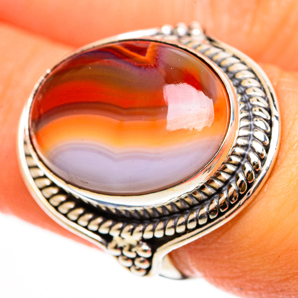 Red Botswana Agate Rings handcrafted by Anasilvercos - RING112162