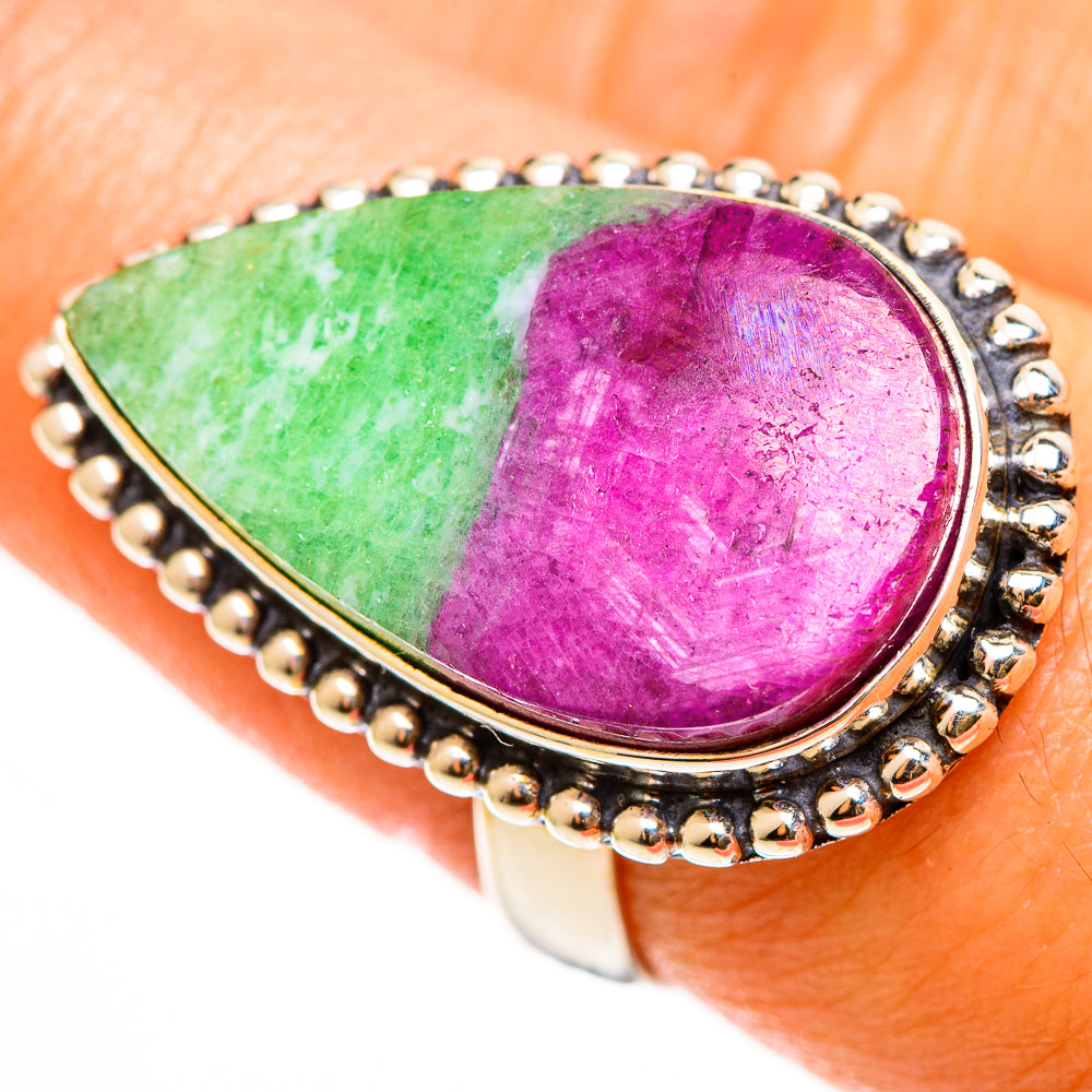 Ruby Zoisite Rings handcrafted by Anasilvercos - RING112178
