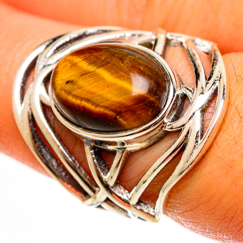 Tiger Eye Rings handcrafted by Anasilvercos - RING112191