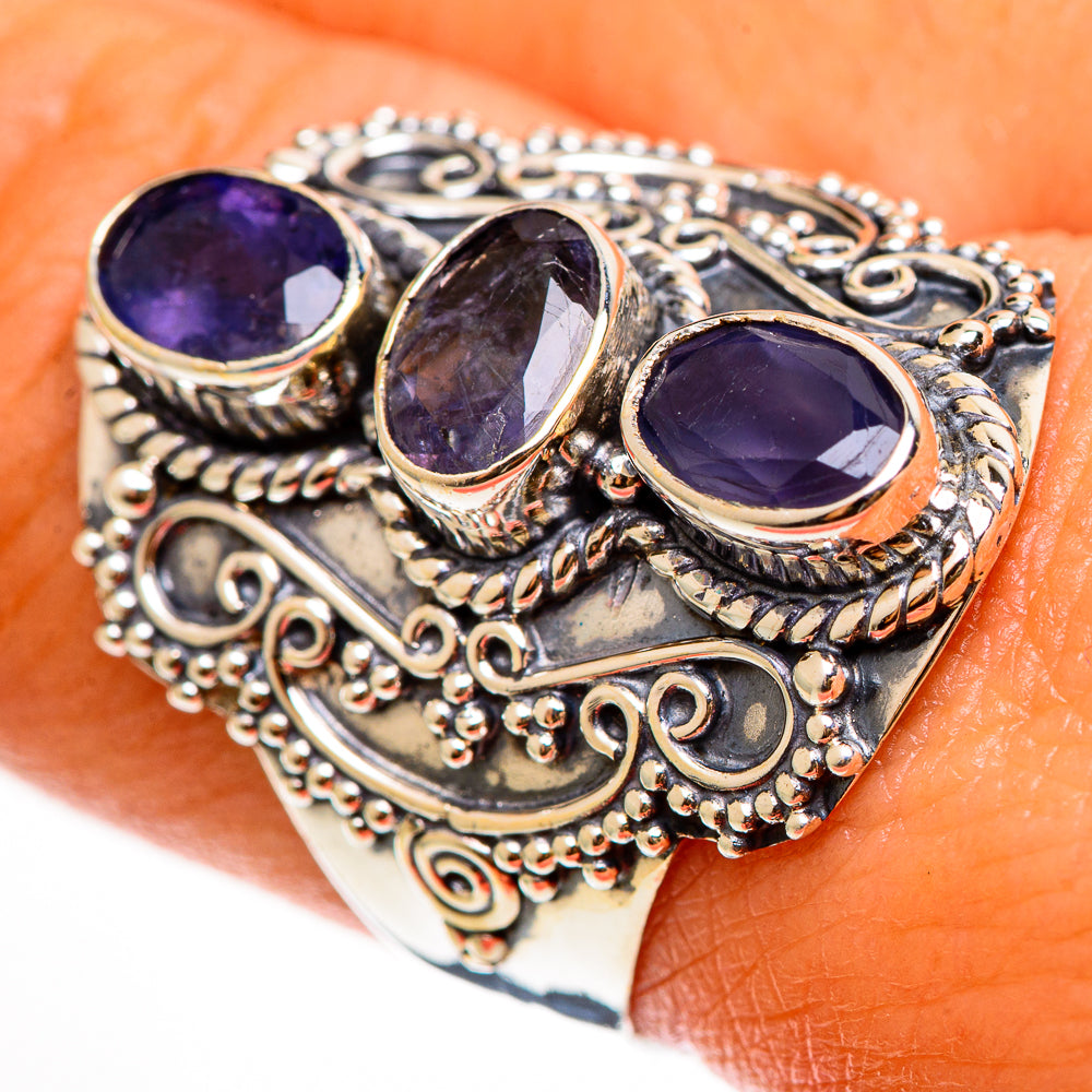 Violet Spinel Rings handcrafted by Anasilvercos - RING112199