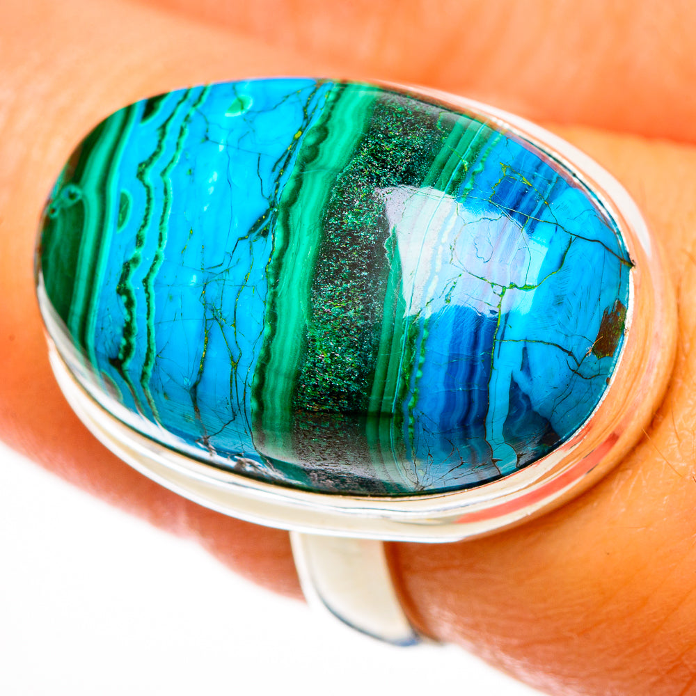 Malachite In Chrysocolla Rings handcrafted by Anasilvercos - RING112207