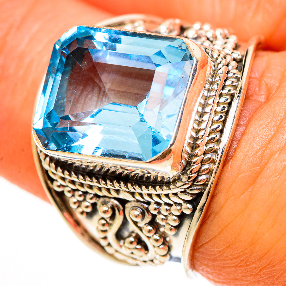 Blue Topaz Rings handcrafted by Anasilvercos - RING112240