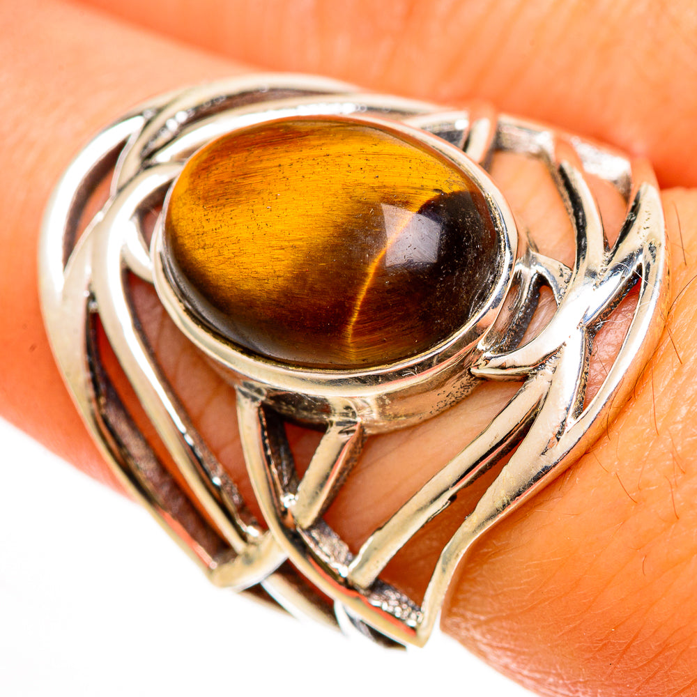 Tiger Eye Rings handcrafted by Anasilvercos - RING112247